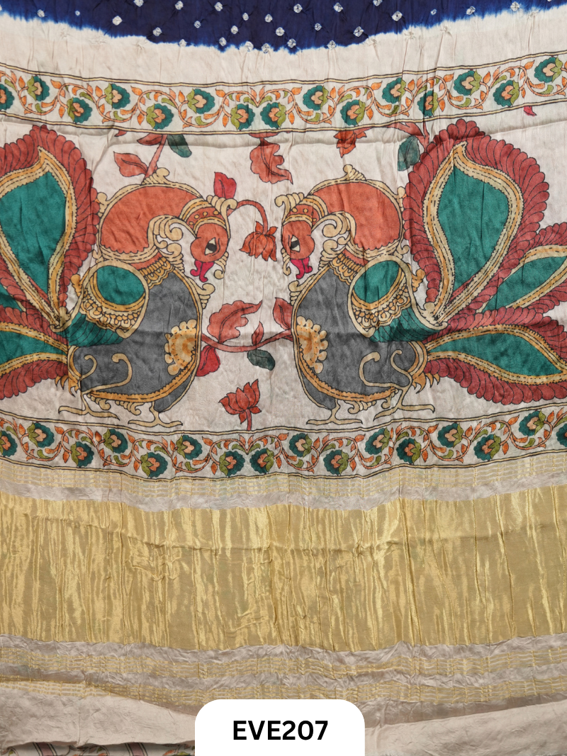 Modal Bandhini With Madhubani Fusion Saree