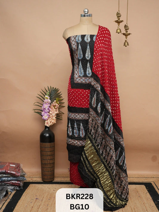 BANDHANI AJRAKH WITH LAGDI PATTA | SALWAR SUIT