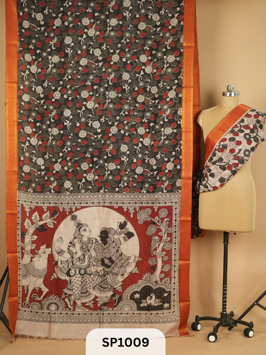 Kalamkari Chenuri Silk saree