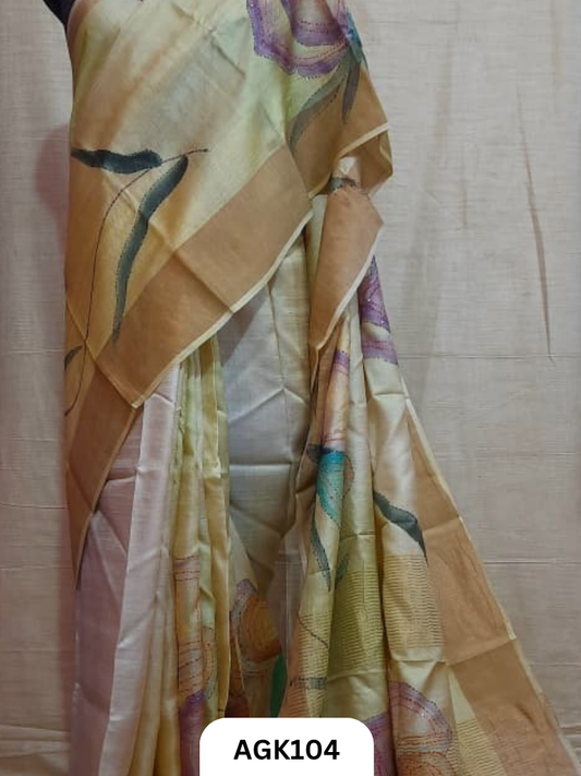 Gaachi by Nethi Tassar – Hand Block & Screen Print Saree with Blouse Piece