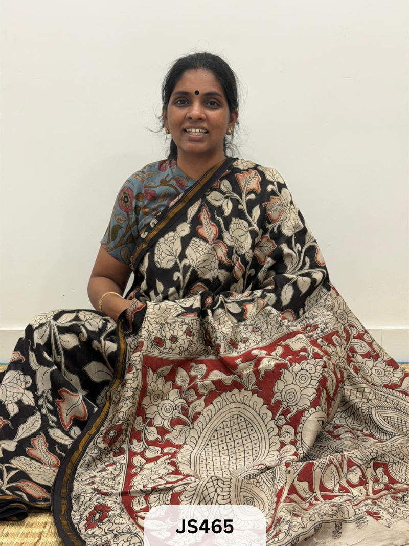 KALAMKARI X CHANDERI SILK FUSION SAREE