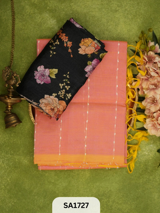 HANDLOOM MANGALAGIRI JUTE SILK + RAW SILK BLOUSE
