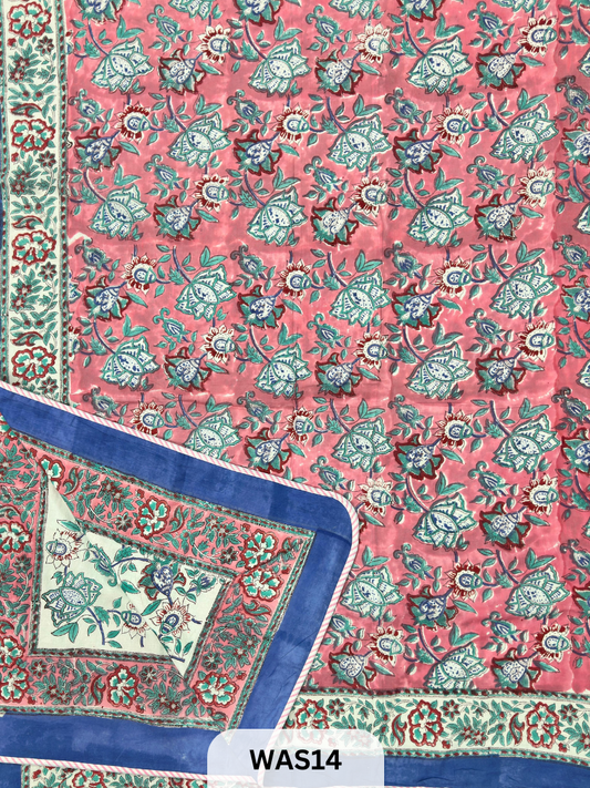 PREMIUM HAND BLOCK PRINTED JAIPURI COTTON 3 LAYER SIZE-90×108 KING SIZE