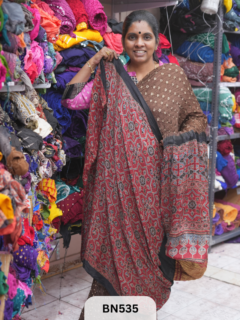 MODAL GAJI - AJRAKH BANDHINI SAREE