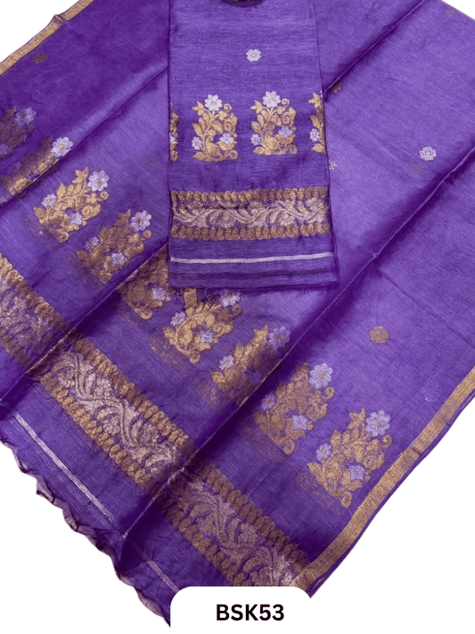 Premium Pure Handloom Linen Silk Salwar  Top 2.7 mtr  Duppata 2.5 mtr