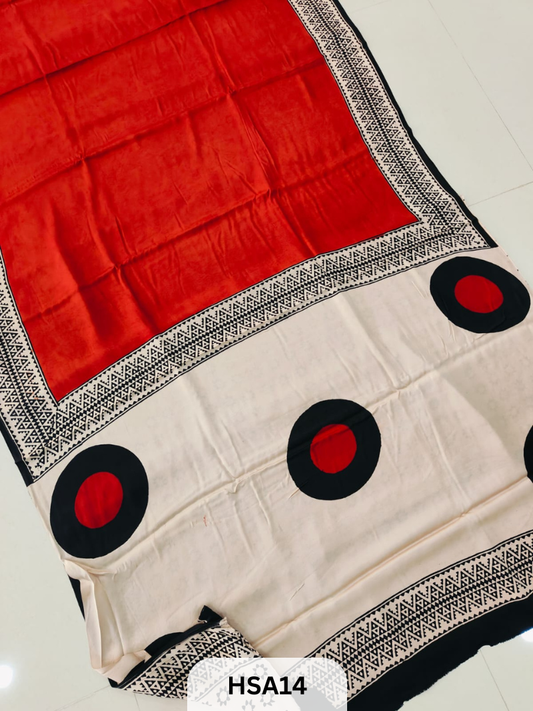 VANASPATI - VEGETABLE HANDBLOCK MODAL SAREE