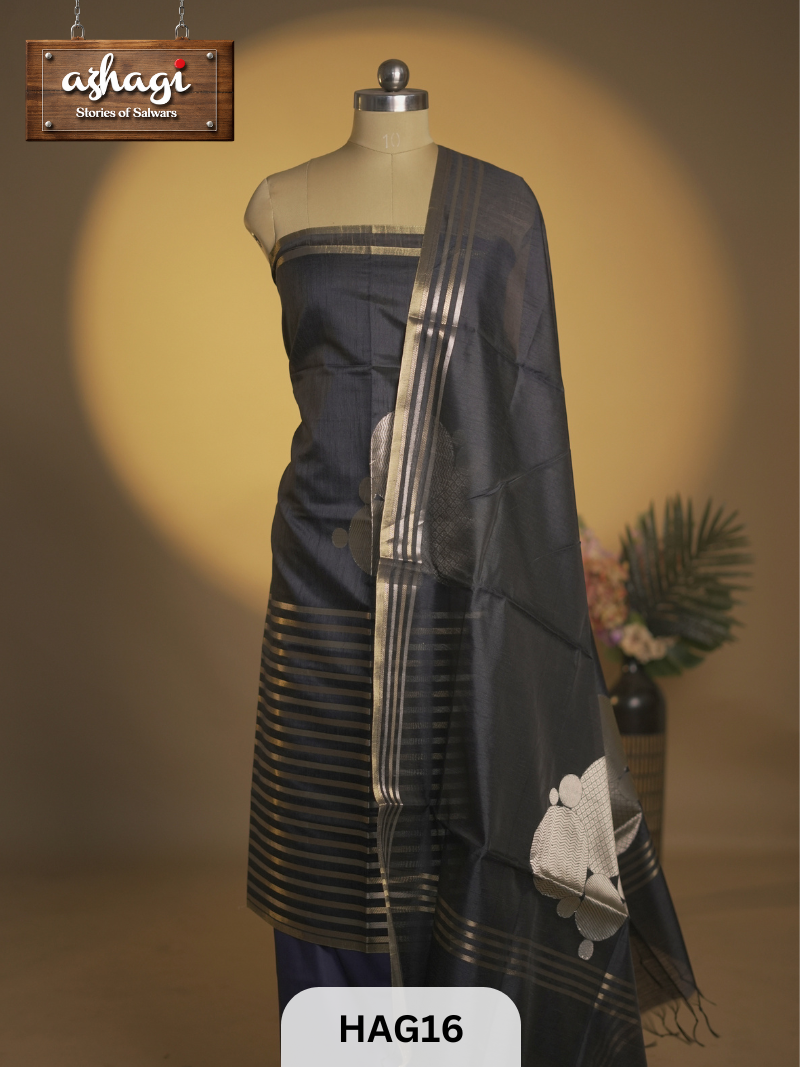 CHANDERI 3PCS SALWAR SUIT - UNSTITCHED SUIT