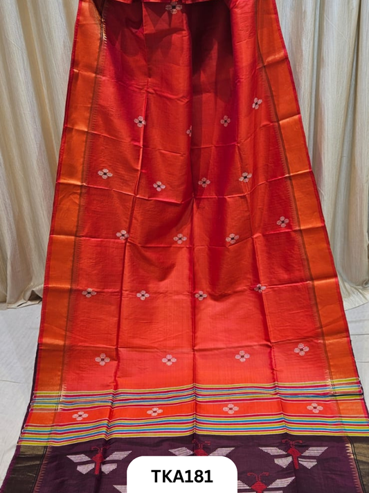 Pure Bishnupuri Katan Kalakshetra Silk – Handwoven Saree