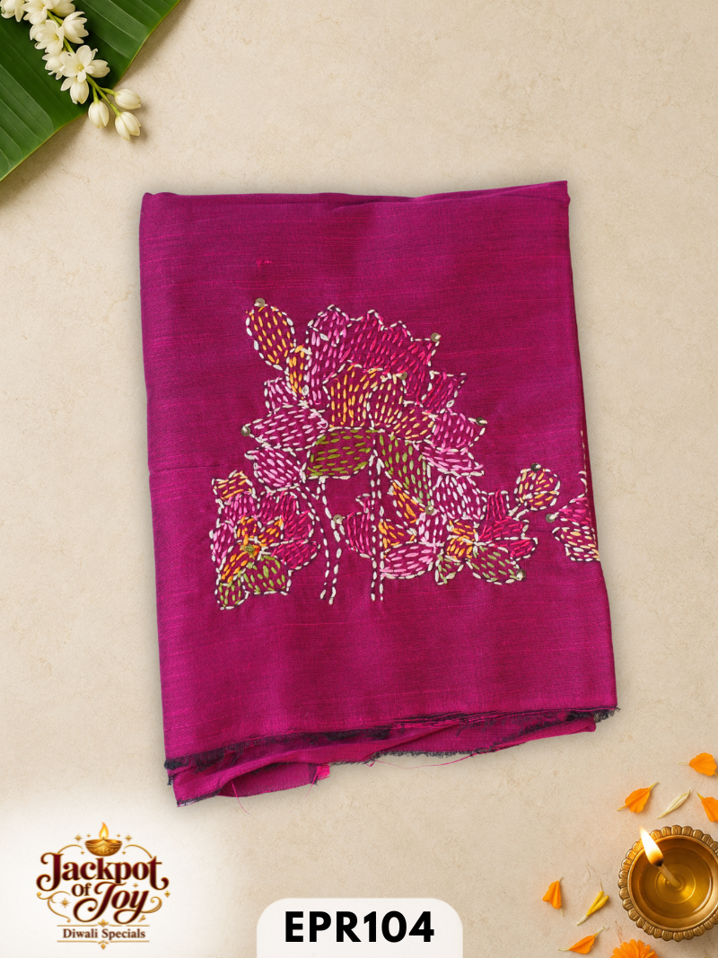 Raw silk with Kantha Blouse