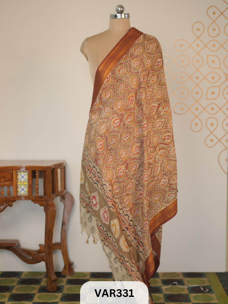 KALAMKARI CHENNURI SILK DUPPATTA