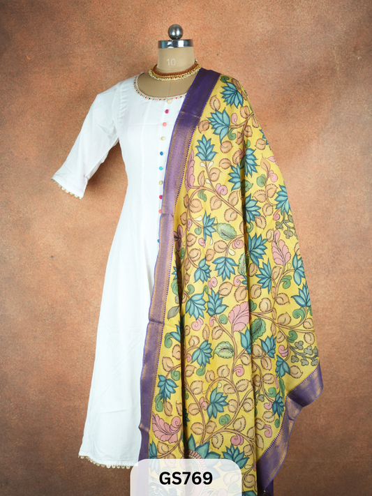 Pen Kalamkari Dupatta (Dupatta only)