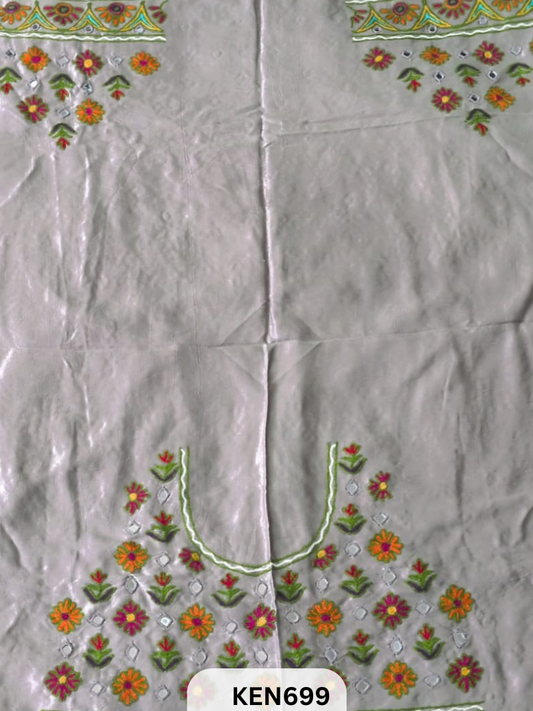 MASHRUSILK HAND AARIWORK UNSTITCHED BLOUSEPIECE