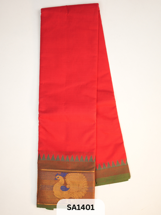 CHETTINAD COTTON SAREE | PEACOCK BORDER