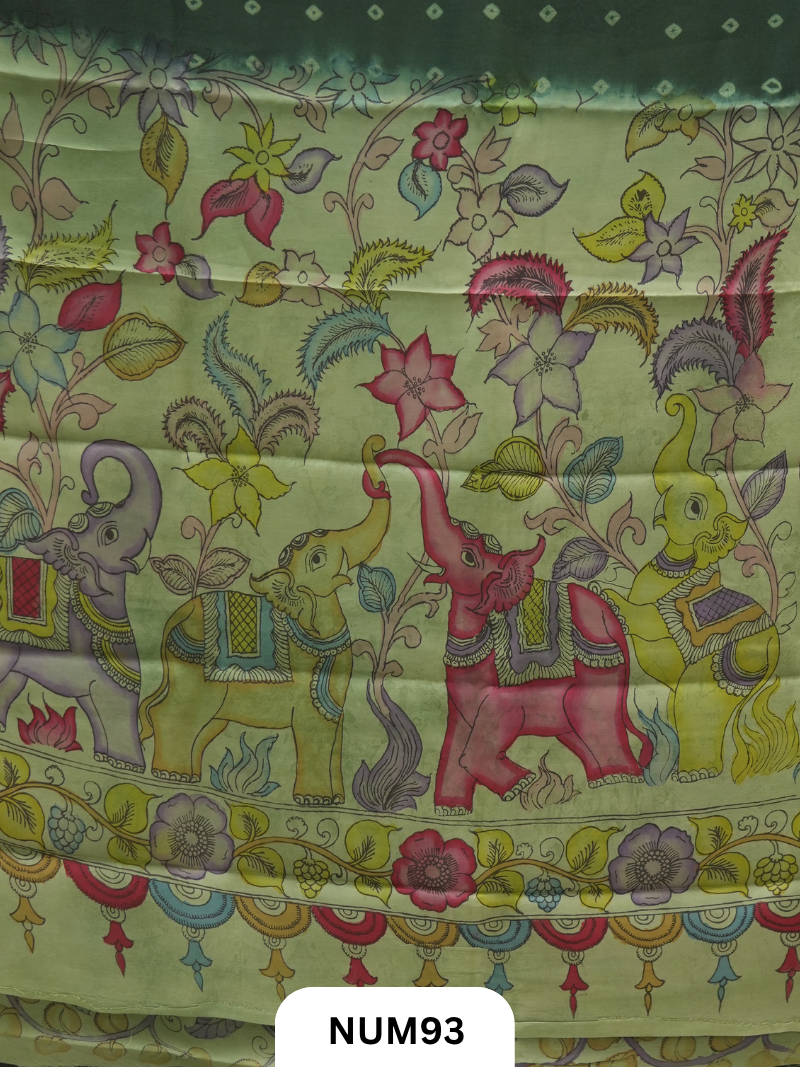 Modal Bandhini With Pure Penkalamkari Pallu And Blouse