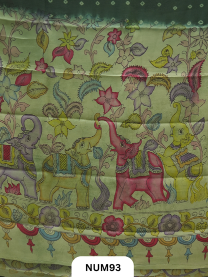 Modal Bandhini With Pure Penkalamkari Pallu And Blouse
