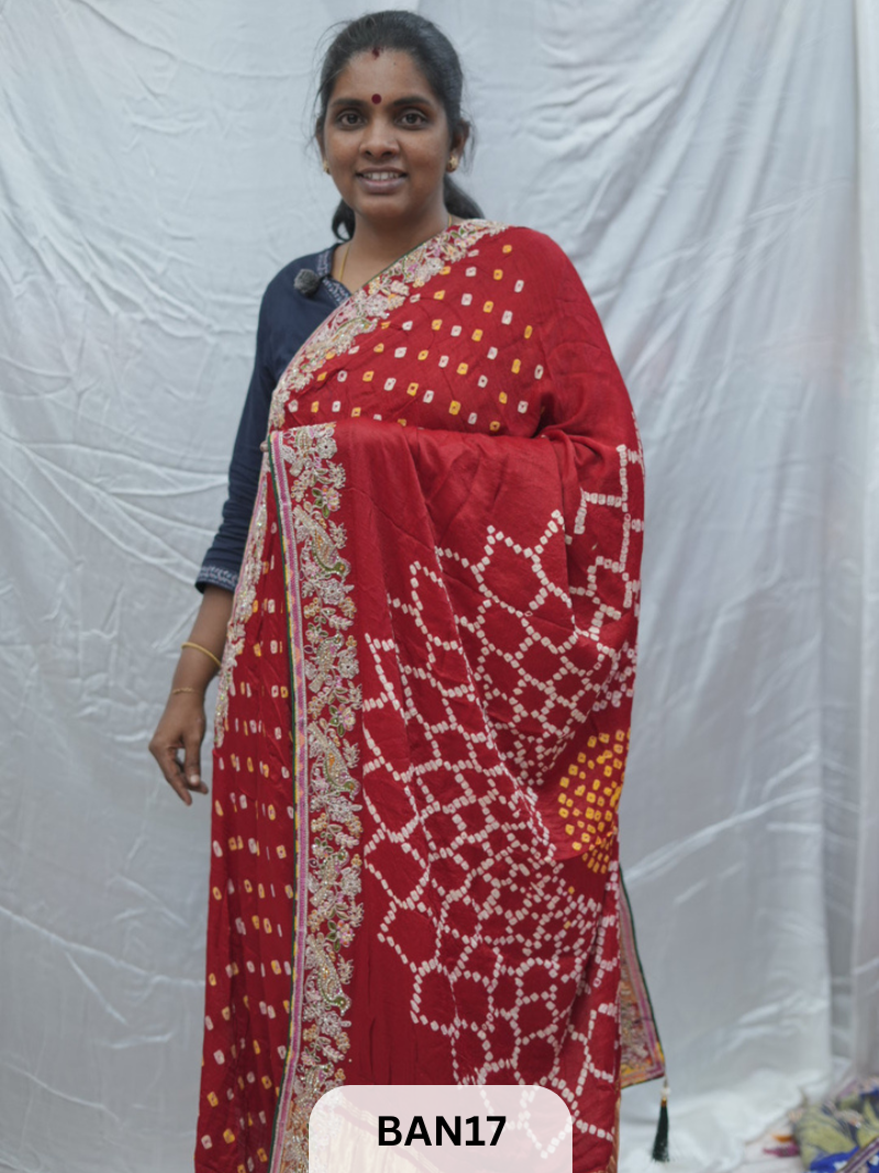 BANDHANI DESIGNER WORK WITH BANDHANI PALLU