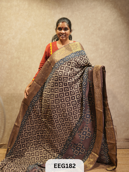 AJRAKH DOLA SILK SAREE