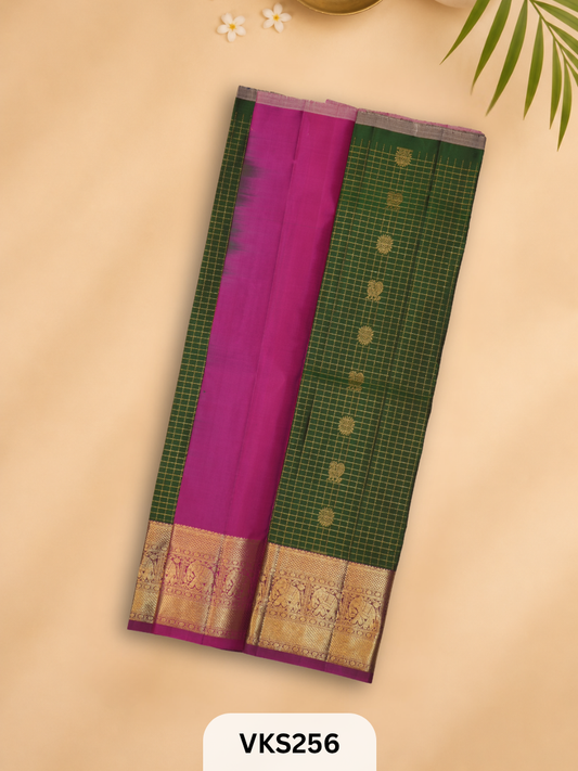 PURE KANCHIPURAM PATTU PAVADAI SET 3 - 5 YEAR