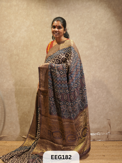 AJRAKH DOLA SILK SAREE