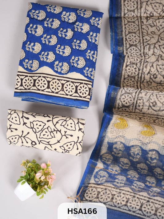 COTTON SUIT WITH KOTA DUPATTA - 3 PCS SET
