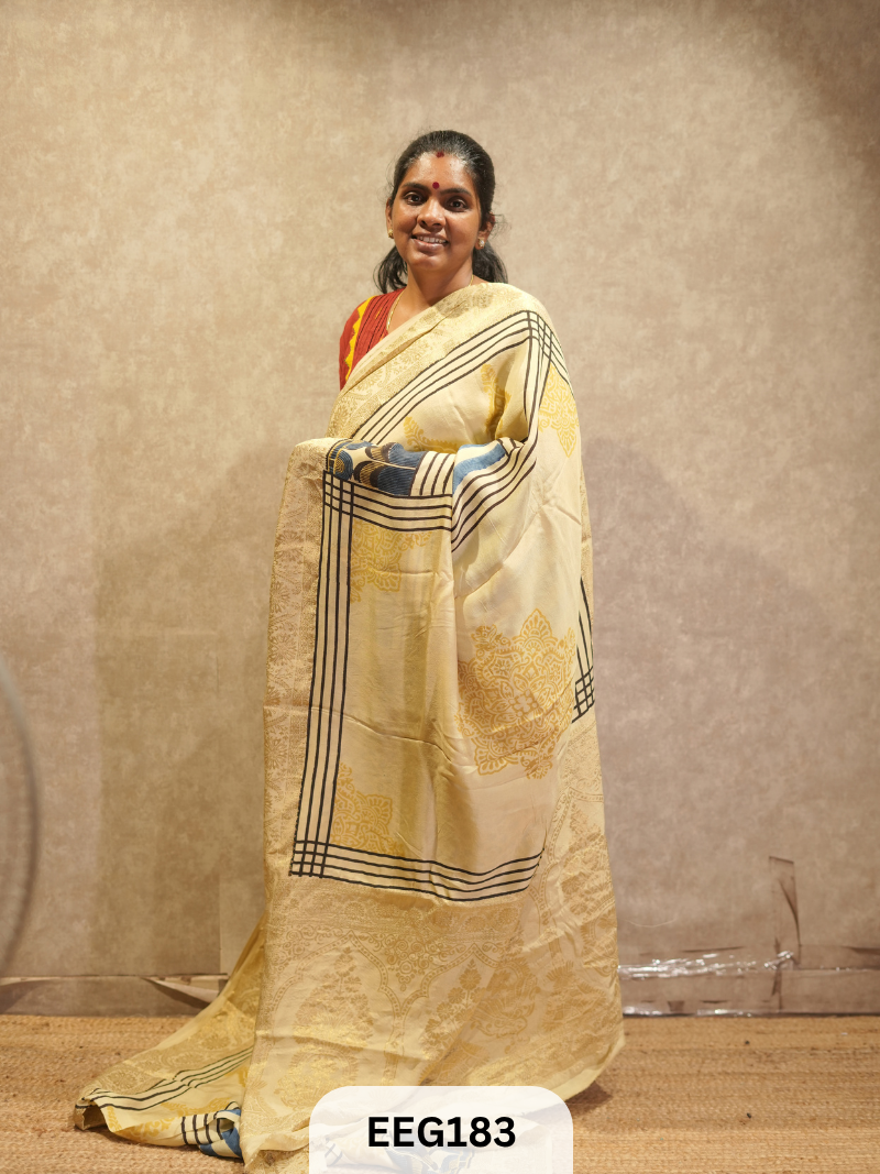 AJRAKH DOLA SILK SAREE