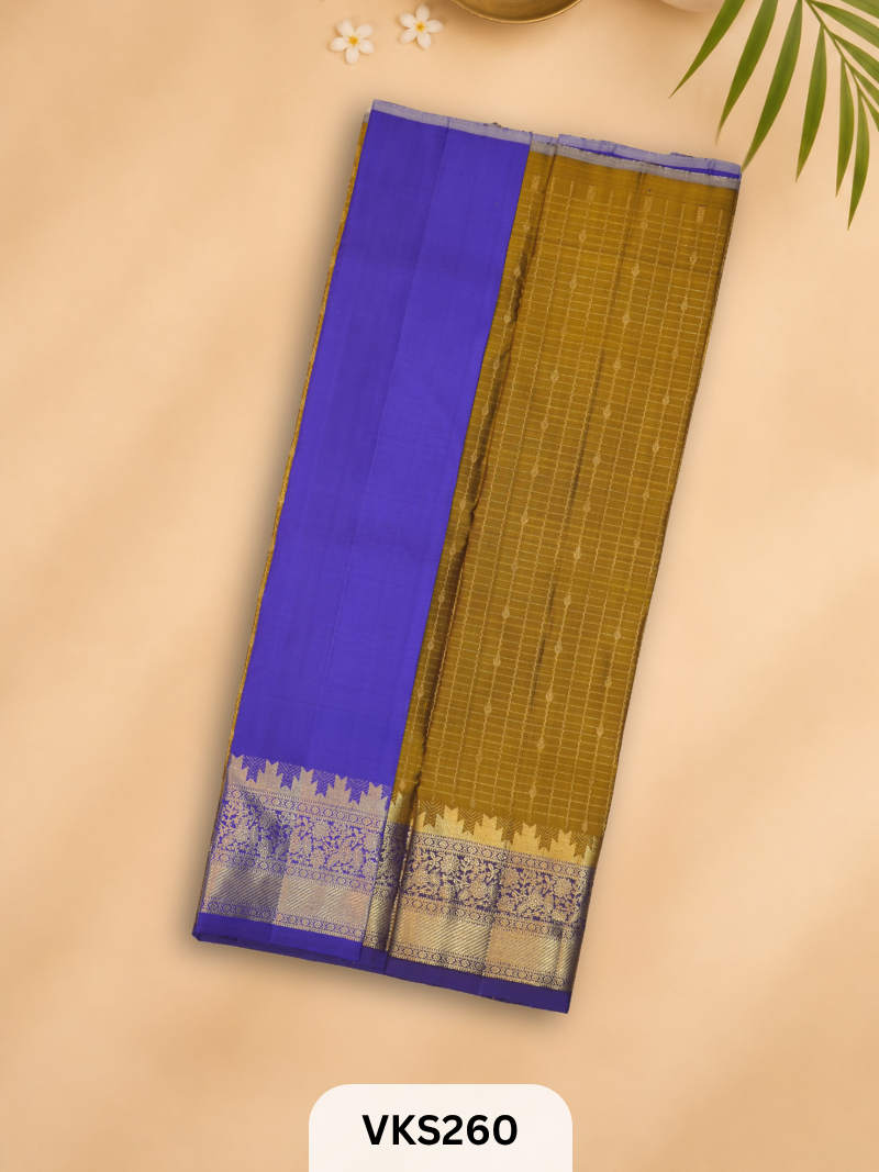 PURE KANCHIPURAM PATTU PAVADAI SET 3 - 5 YEAR