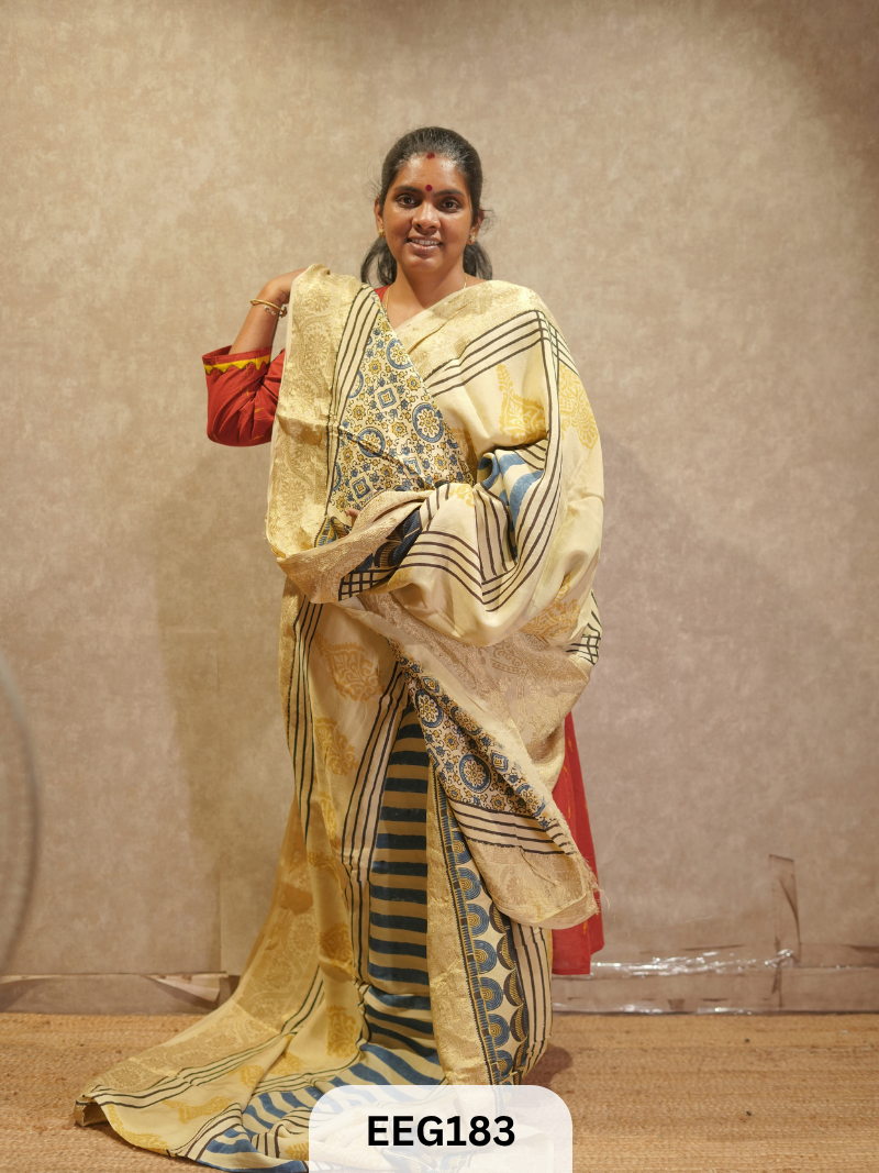 AJRAKH DOLA SILK SAREE