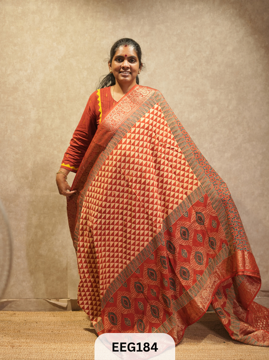 AJRAKH DOLA SILK SAREE