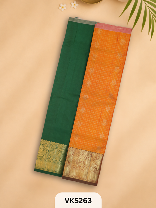 PURE KANCHIPURAM PATTU PAVADAI SET 3 - 5 YEAR