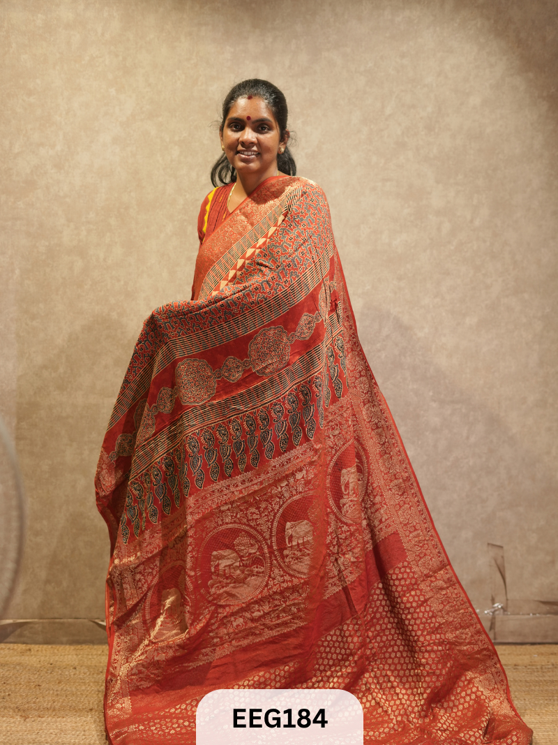 AJRAKH DOLA SILK SAREE