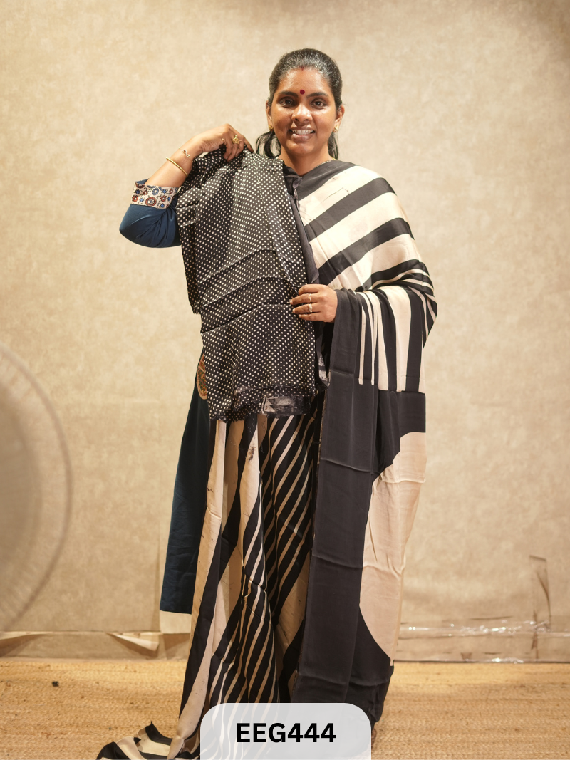 AJRAKH MODAL SAREE- RETRO