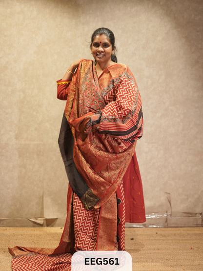 AJRAKH DOLA SILK SAREE