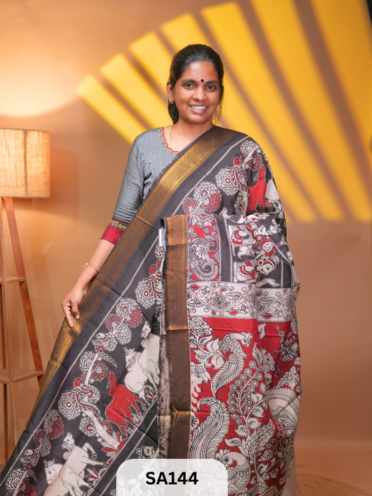 Kalamkari Chennuri Silk saree Ravi Sun Kalamkari
