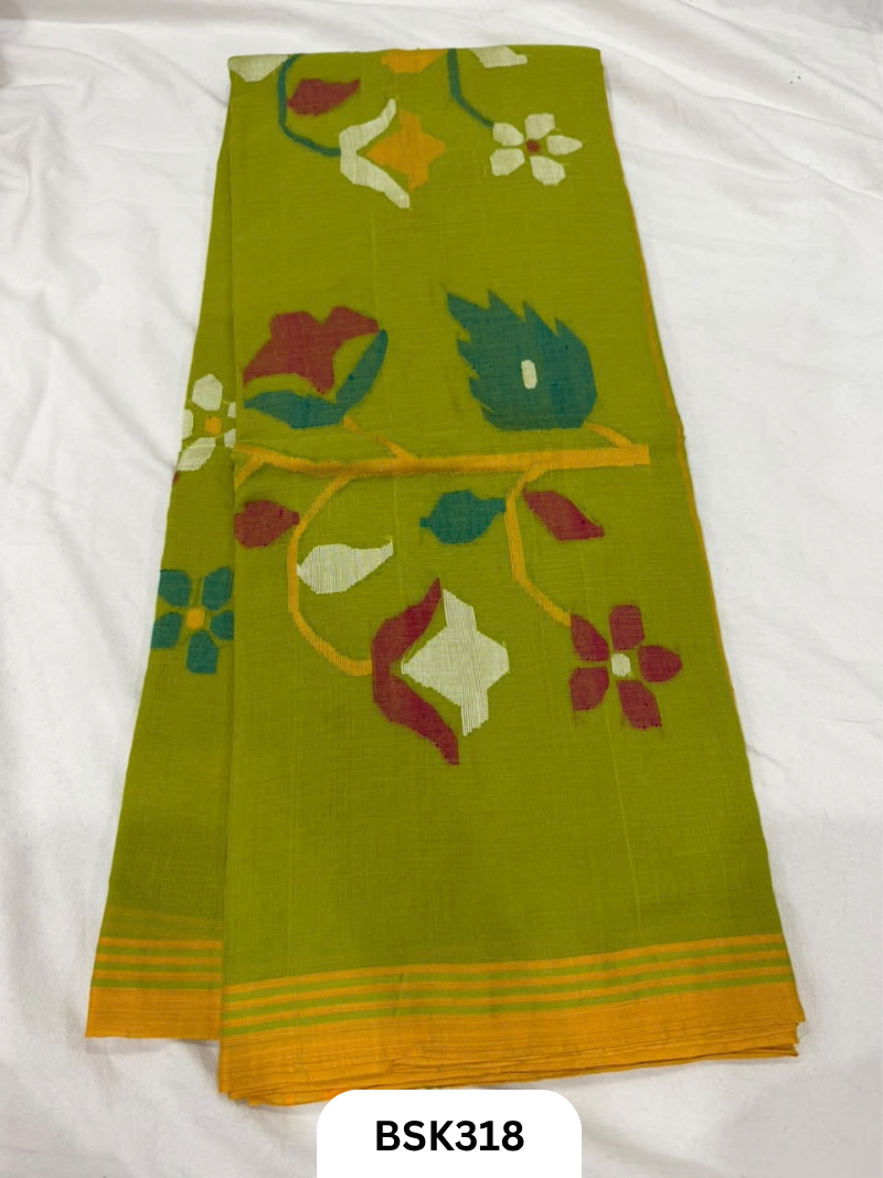Handloom Pure Mul Cotton With Jamdhani Weave Saree