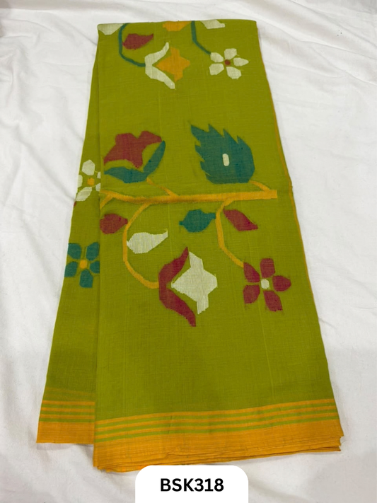Handloom Pure Mul Cotton With Jamdhani Weave Saree