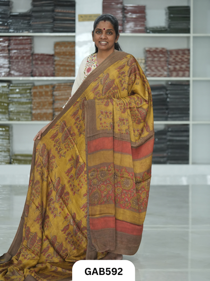 Nashpal & Pomegranate Peel Printed Modal Silk Sarees with blouse