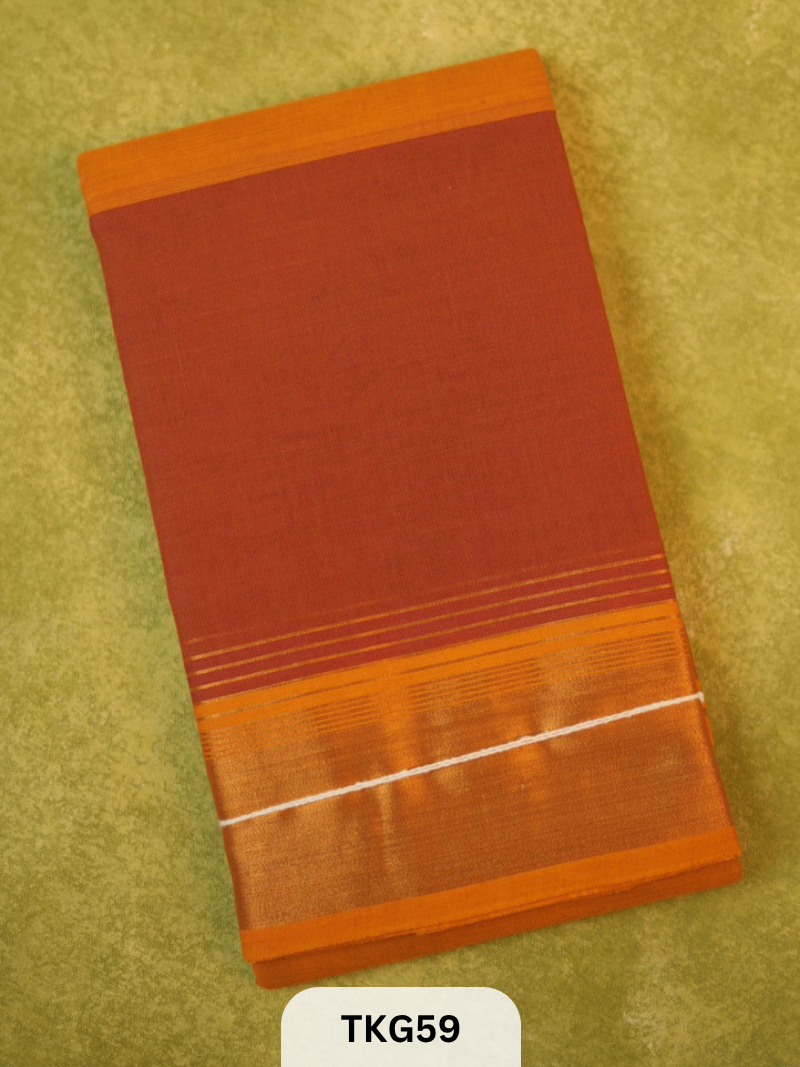 KANCHI COTTON ZARI BORDER SAREE