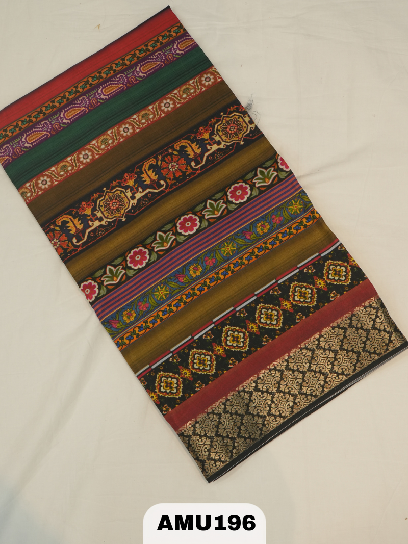BANARAS RUSSIAN SILK SAREE WITH PRINTED