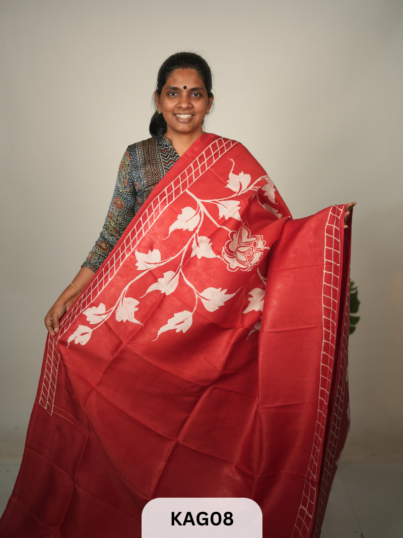 PURE BHISNUPUR BATIK HANDPAINTED SAREE