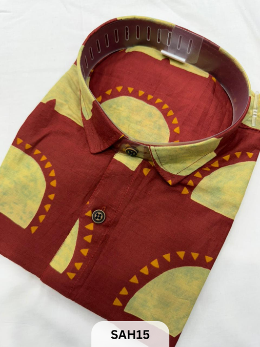 PRINTED MENS HALF SLEEVES SHIRTS WITH SINGLE POCKET