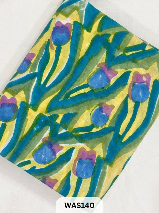 JAIPUR PURE HANDBLOCK RUNNING FABRIC - 1MTR