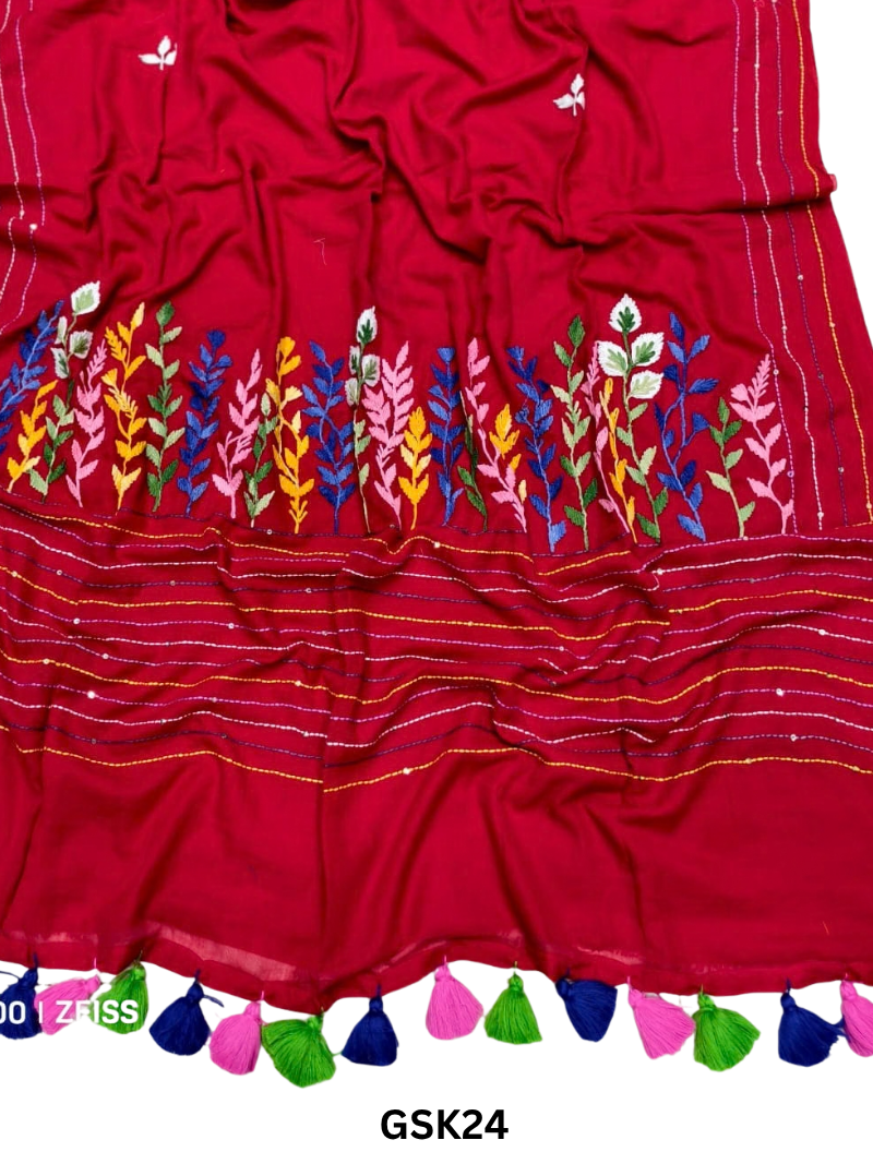 Pure Mul Cotton Saree With tassels