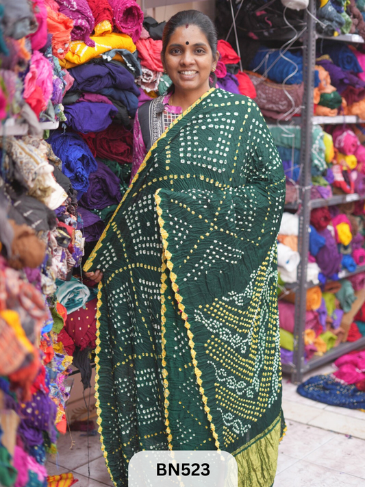 SEMI TISSUE WITH CHORAS DANI SAREE - LAGDI PATTA