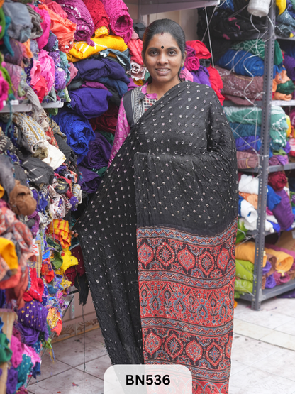 MODAL GAJI - AJRAKH BANDHINI SAREE