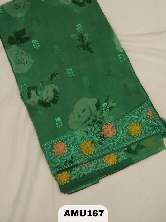 BANARAS RUSSIAN SILK SAREE WITH PRINTED
