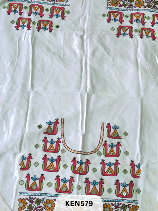 MASHRUSILK HAND AARIWORK UNSTITCHED BLOUSEPIECE