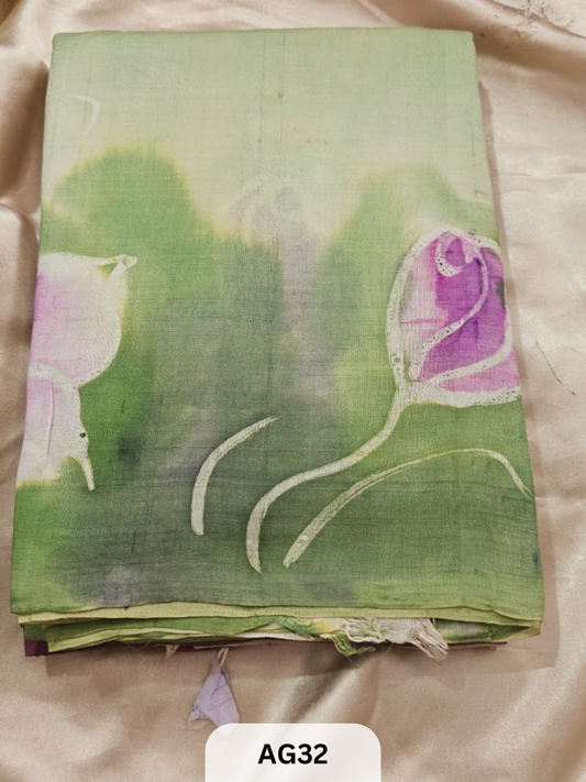 MURSHIDABAD HAND PAINTED SILK SAREE