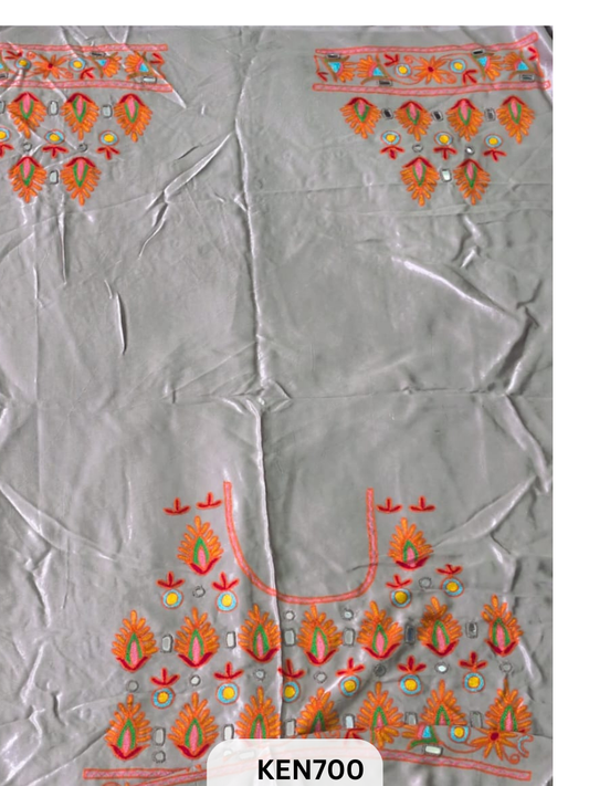 MASHRUSILK HAND AARIWORK UNSTITCHED BLOUSEPIECE