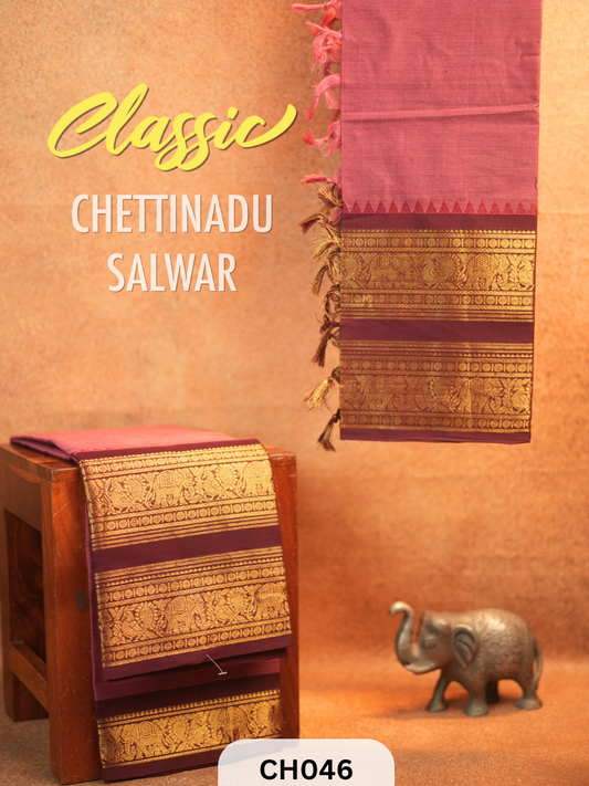 Chettinad Cotton Salwar Suit - 2Pcs Unstitched