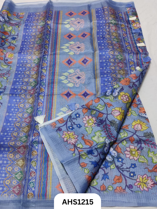 Soft Silk Kota Digital Print Saree With Blouse